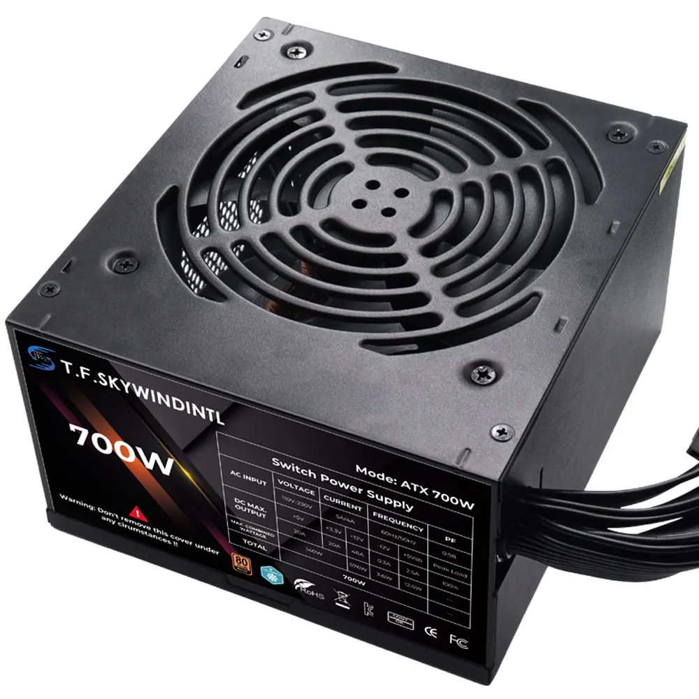 700W Power Supply PC PSU Gaming PC Power Supply 20+4Pin Connector with 120mm Low-Noise FDB Fan Full Voltage