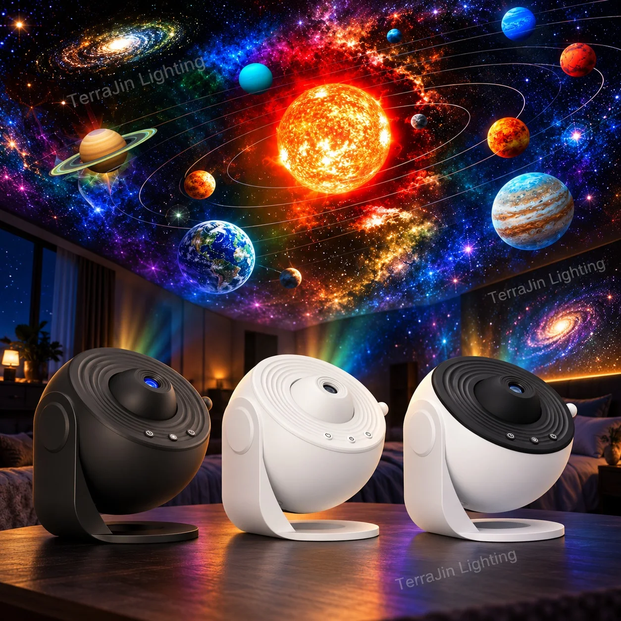 Room Decor Galaxy Starry Sky Projector with 13 Films Night Light 360° Rotate Planetarium Lamp For Kid Bedroom Holiday Party Deco