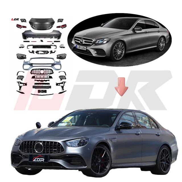 Last Style forbenz E-class 2017-2020 W213 Upgrade to W213 E63 Body Kit High Quality Facelift Parts Car Hood Headlights