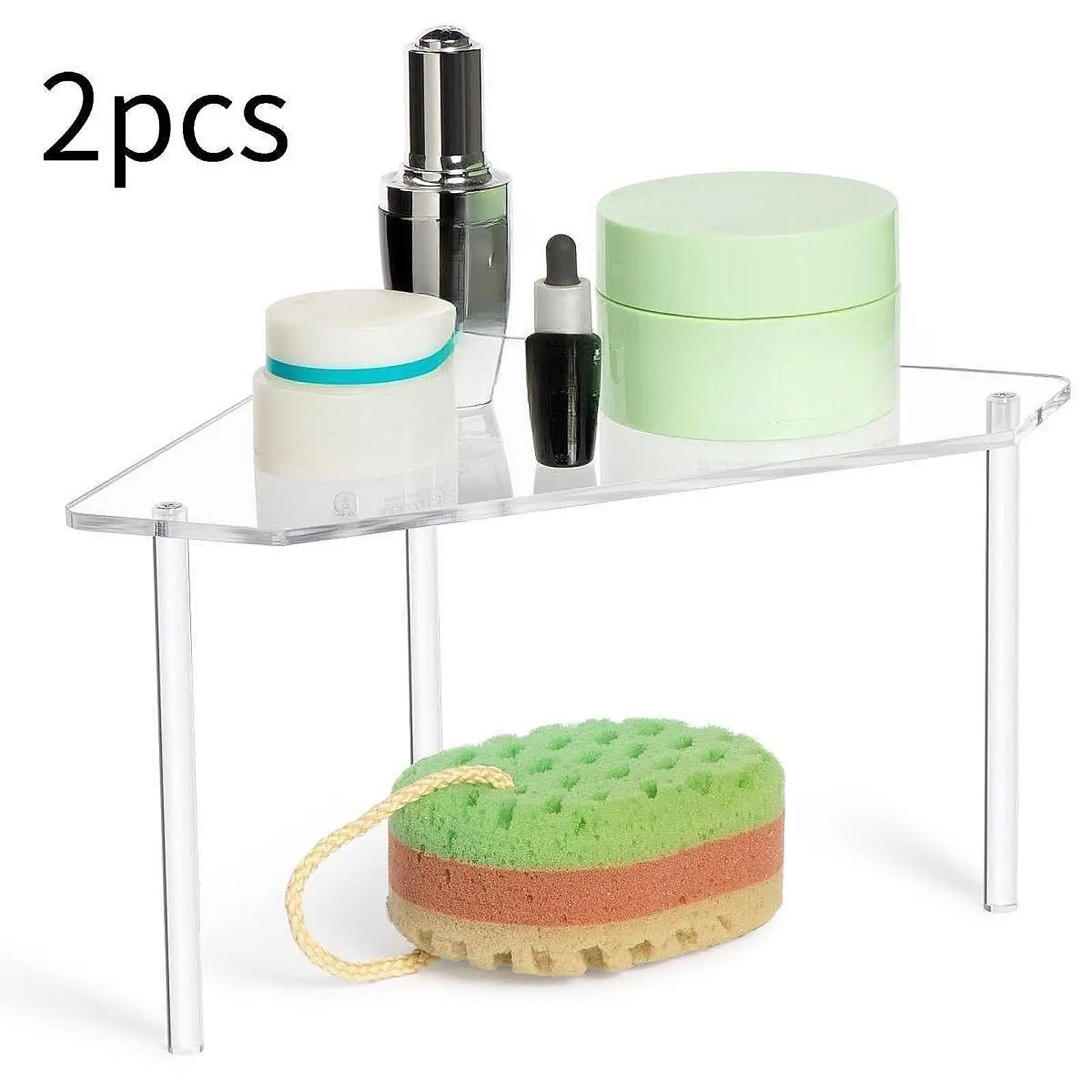 

2Pcs Bathroom Corner Shelf Floating Bath Shower Rack for Skincare Toilet