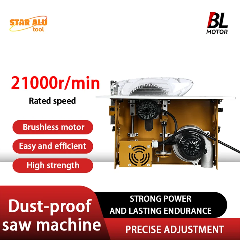 

Brushless Electric Circular Table Saw 3500W 220V | Wood Panel Cutting Machine with Dust Collector & Vacuum Fan