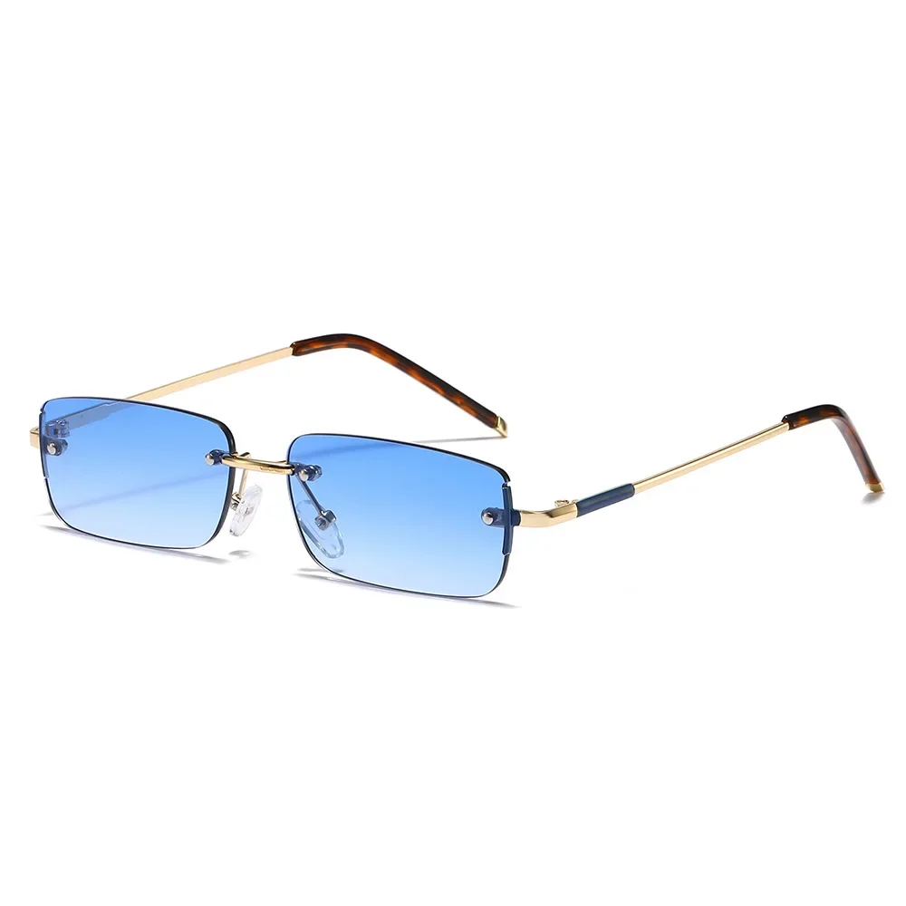 

Popular Stylish Rectangle Women Sunglasses Vintage Rimless Ocean Gradient Lens Men UV400 Trendy Frameless Sun Glasses