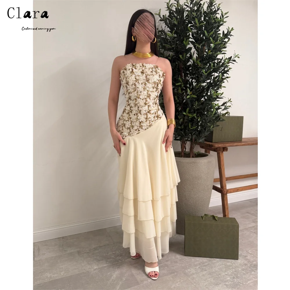 

Clara Custom Tube Top Shiny Off-the-shoulder Sleeveless Luxurious Women's Evening Dresses Woman Elegant Party Dresses 2026 Dress