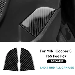For BMW Mini Cooper S F65 F66 F67 2024 2025 Trunk Button Sticker Panel Real Soft Carbon Fiber Interior Trim Accessories Styling
