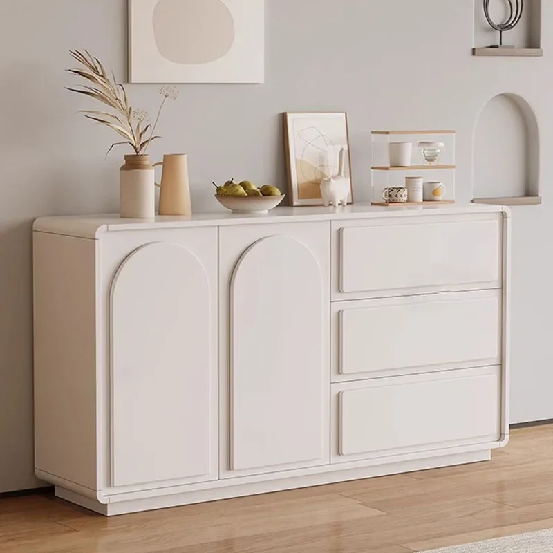 

French Minimalist Living Room Cabinets Trendy White Simplicity Drawers Storage Cabinet Sideboard Kitchen Vitrinas Home Furniture