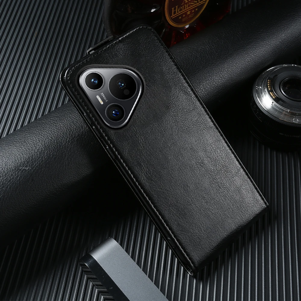 Premium Leather Vertical Flip Cover Case For Huawei Pura 90 Pro Max P90Pro Pura 80 Ultra P80 Pro Plus Phone Case Coque Funda Bag