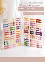 1Pc Dustproof Large Capacity Nail Art Storage Box Wearable Nail Patch Display Board Box Transparent Plastic Makeup Organizer