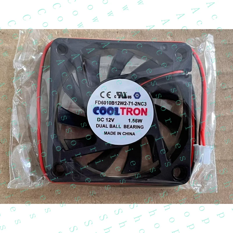 PP+ 1PC 2-wire cooling fan 60*60*10mm  FD6010B12W2-71-2NC3 12V 1.56W