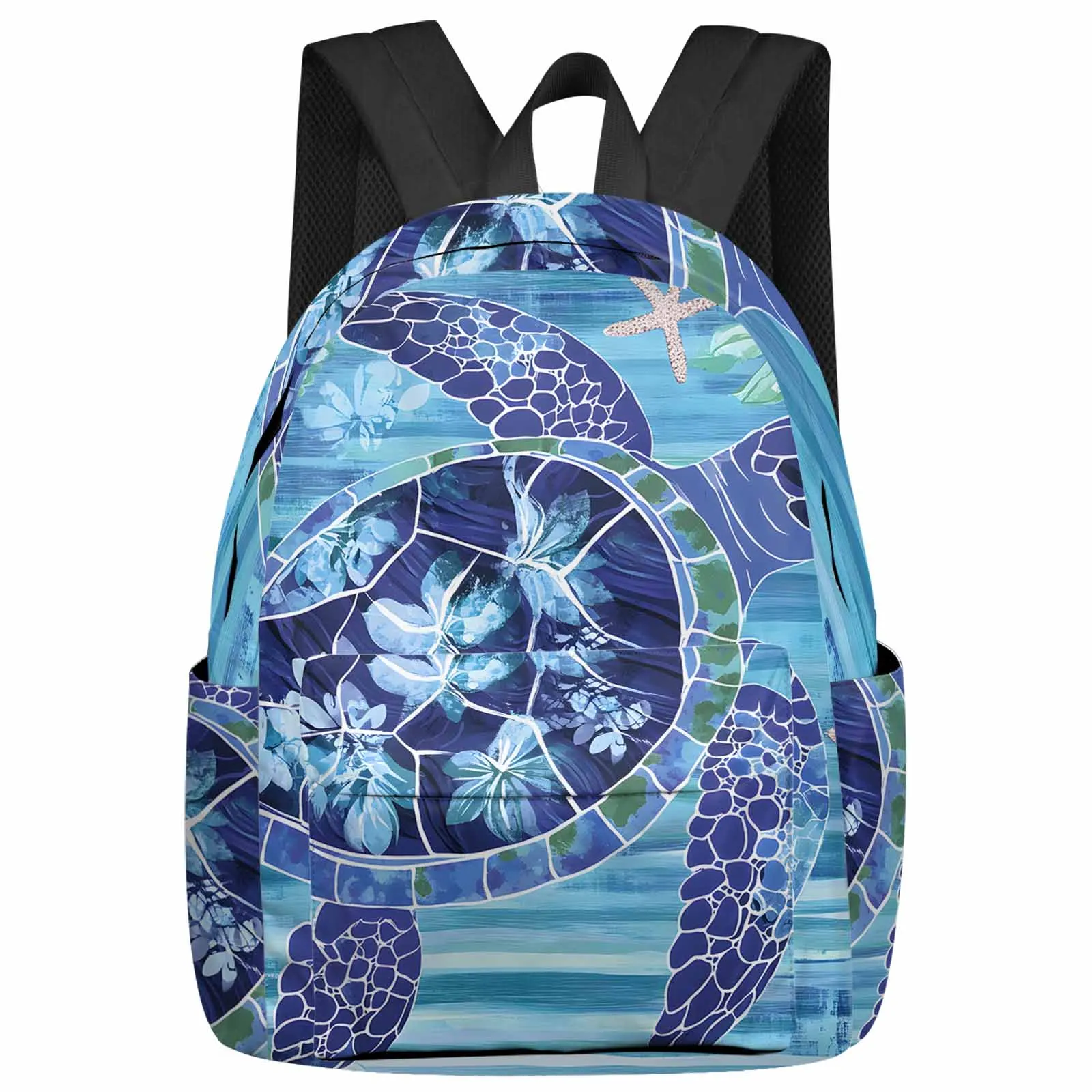 

Ретро Ocean Blue Черепаха Рюкзак Подростки Студенческие Школьные Сумки Ноутбук Пользовательский Рюкзак для Мужчин Женщин Дорожная Сумка