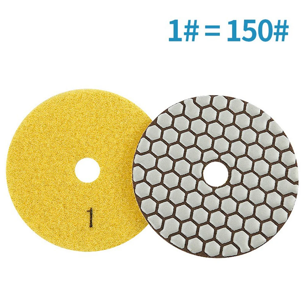 Imagem -02 - Flexible Diamond Polishing Pad Disco de Lixamento Resina Bond para Granito Pedra de Mármore Moagem Uso Abrasivo a Seco 100 mm