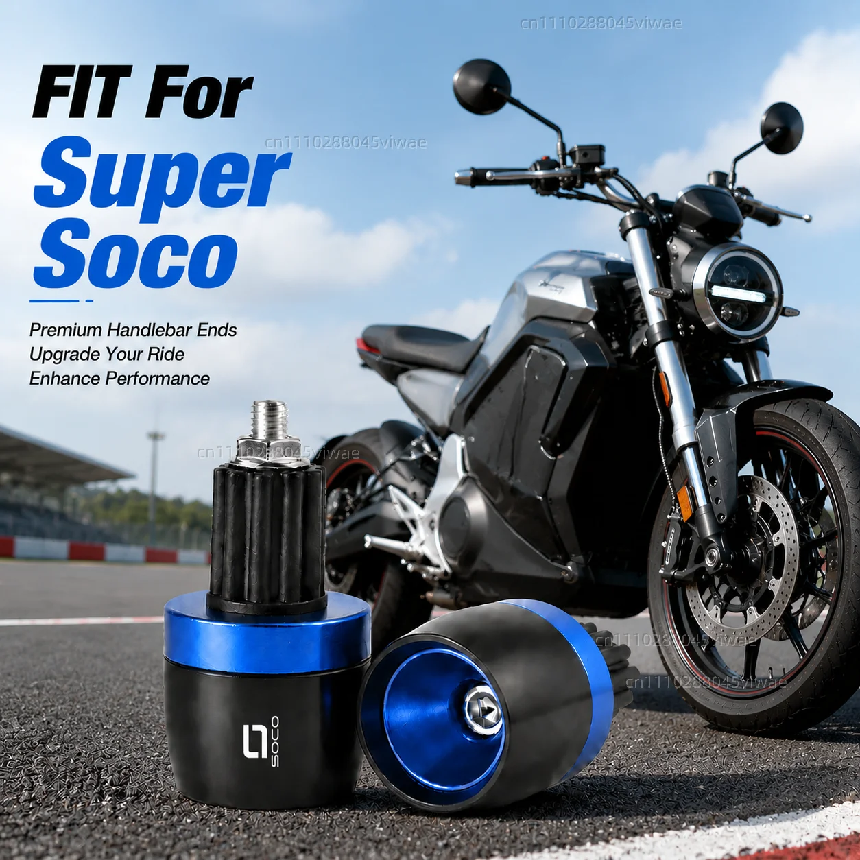 

Motorcycle 7/8"22mm Aluminum Rubber Handlebar Grips Ends Handle Caps Hand Bar Plugs For Super Soco TC TCmax TS TSX CUX CPX