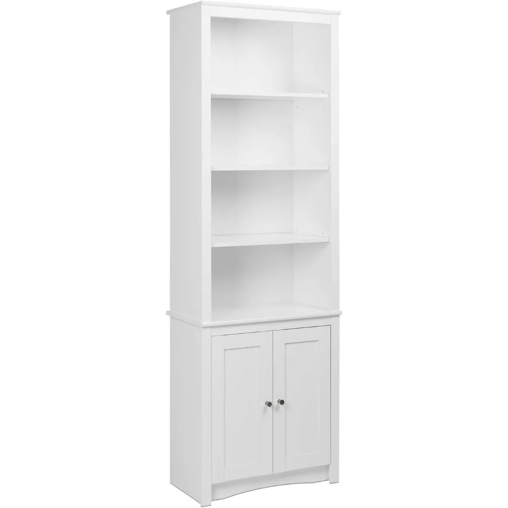 Prepac Tall Bookcase with 2 Shaker Doors, 14.5