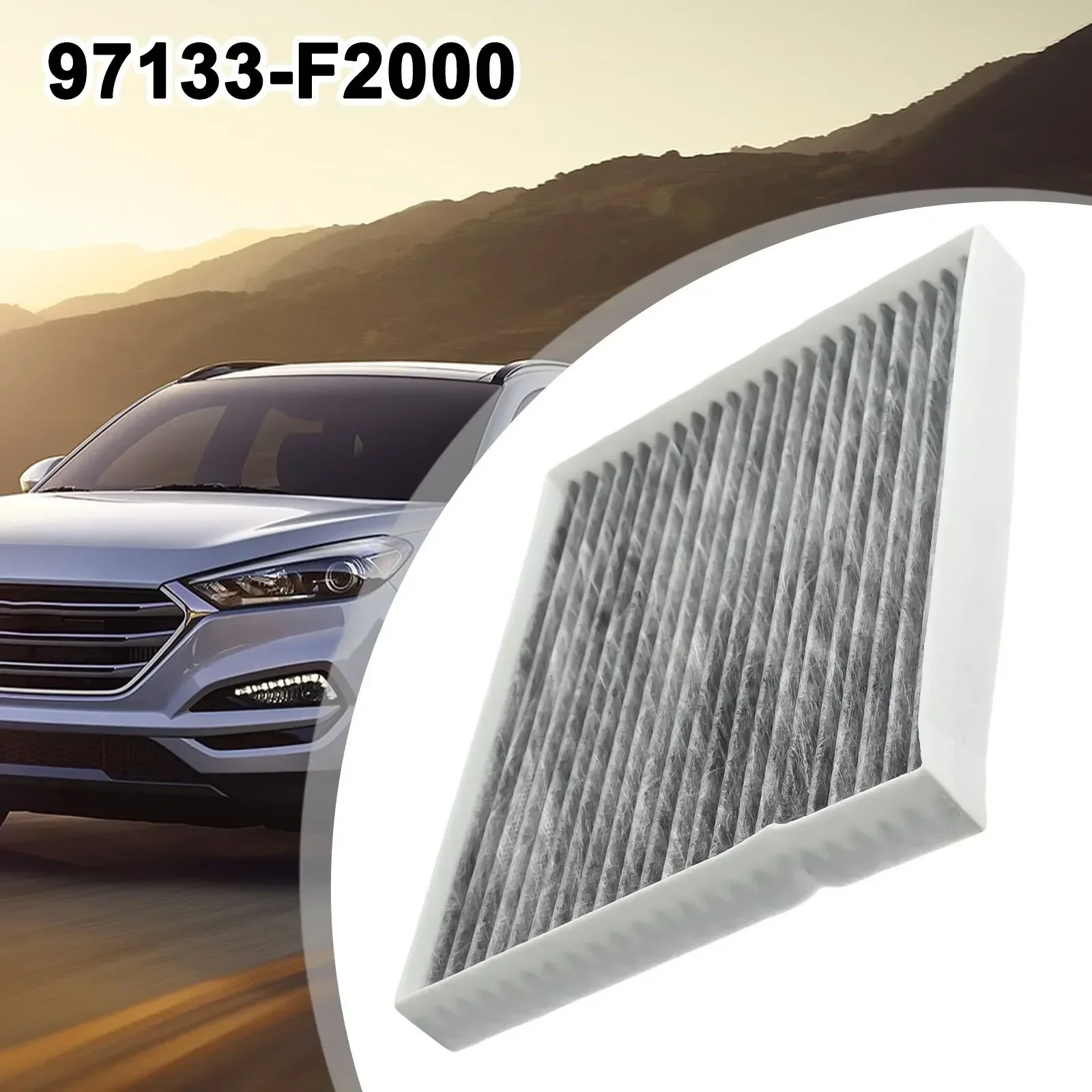 Car Premium Cabin Air Filter For Hyundai Elantra Tucson New Model # 97133-F2000 Auto Climate Control Gases Replace Accessories