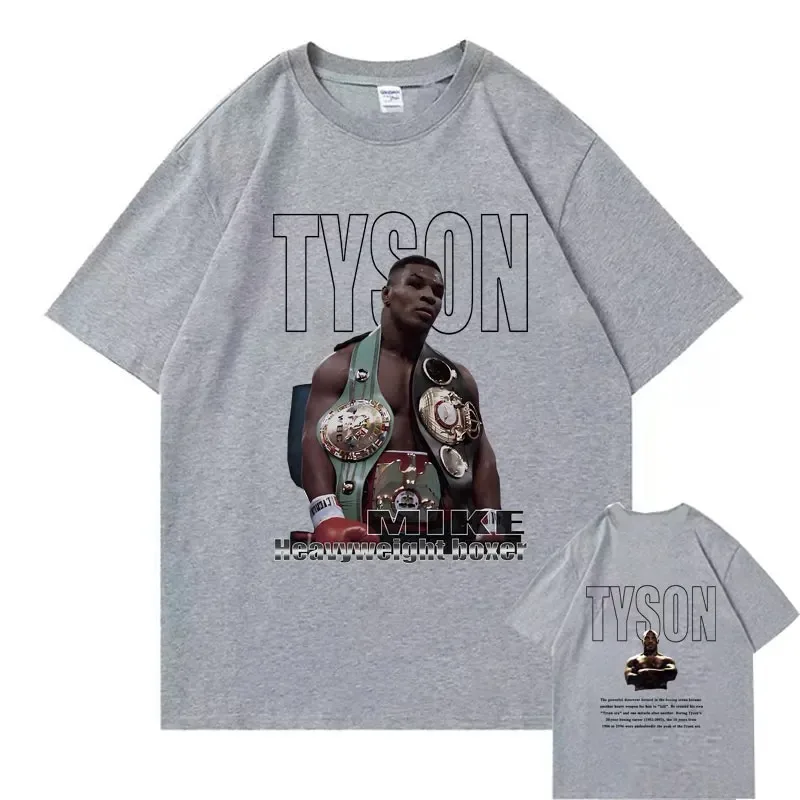 Boxing King Mike Tyson Double Sided Print T-shirt Men Women Casual Oversized O-collar T Shirts Male Fashion Streetwear Tshirt