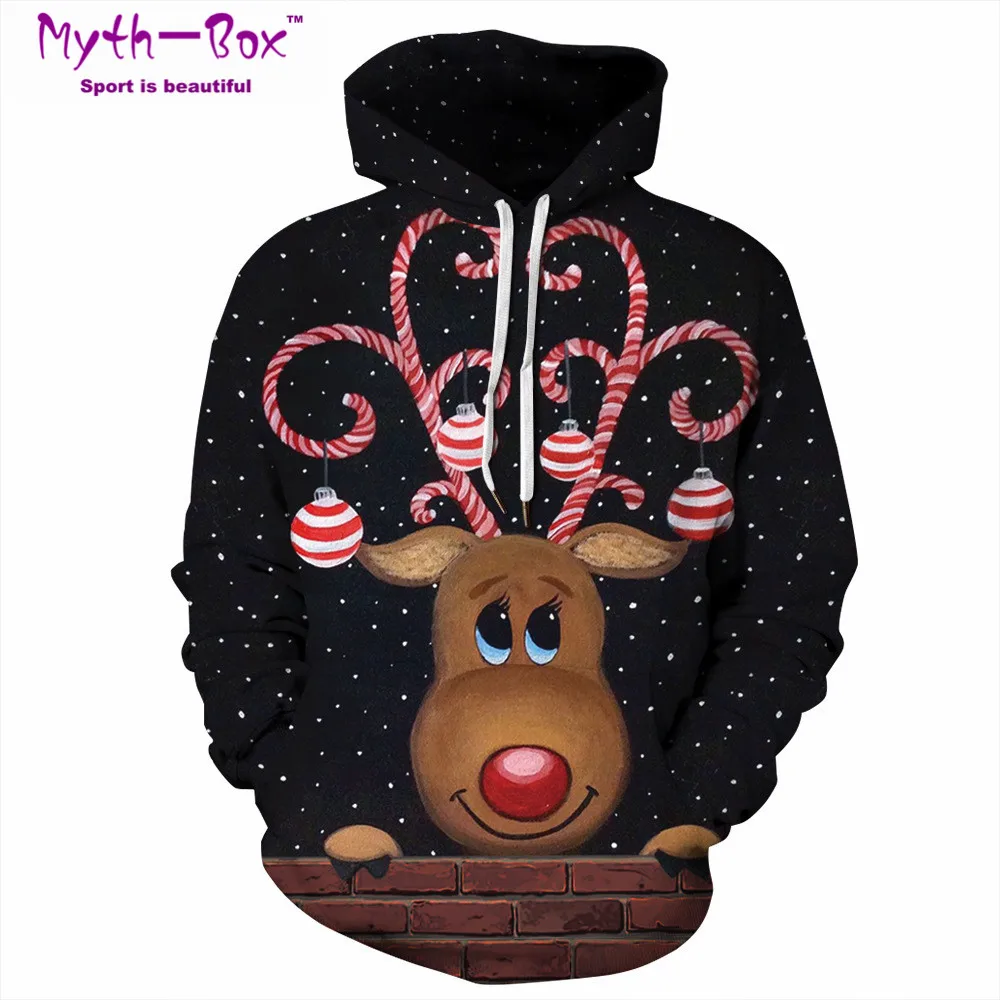 Women/Men Hoodie Sweatshirt Christmas Hoodies Women Print Sportwear Long Sleeve Hooded Sweater Autumn Winter Streetwear Pullover