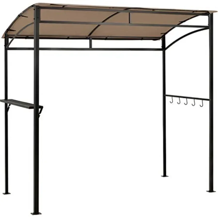 7x4.4ft Grill Gazebo Patio Outdoor Backyard BBQ  Shelter t Top Heavy-Duty nstruction Storage Shelf Hanging Hooks Bear Opening S