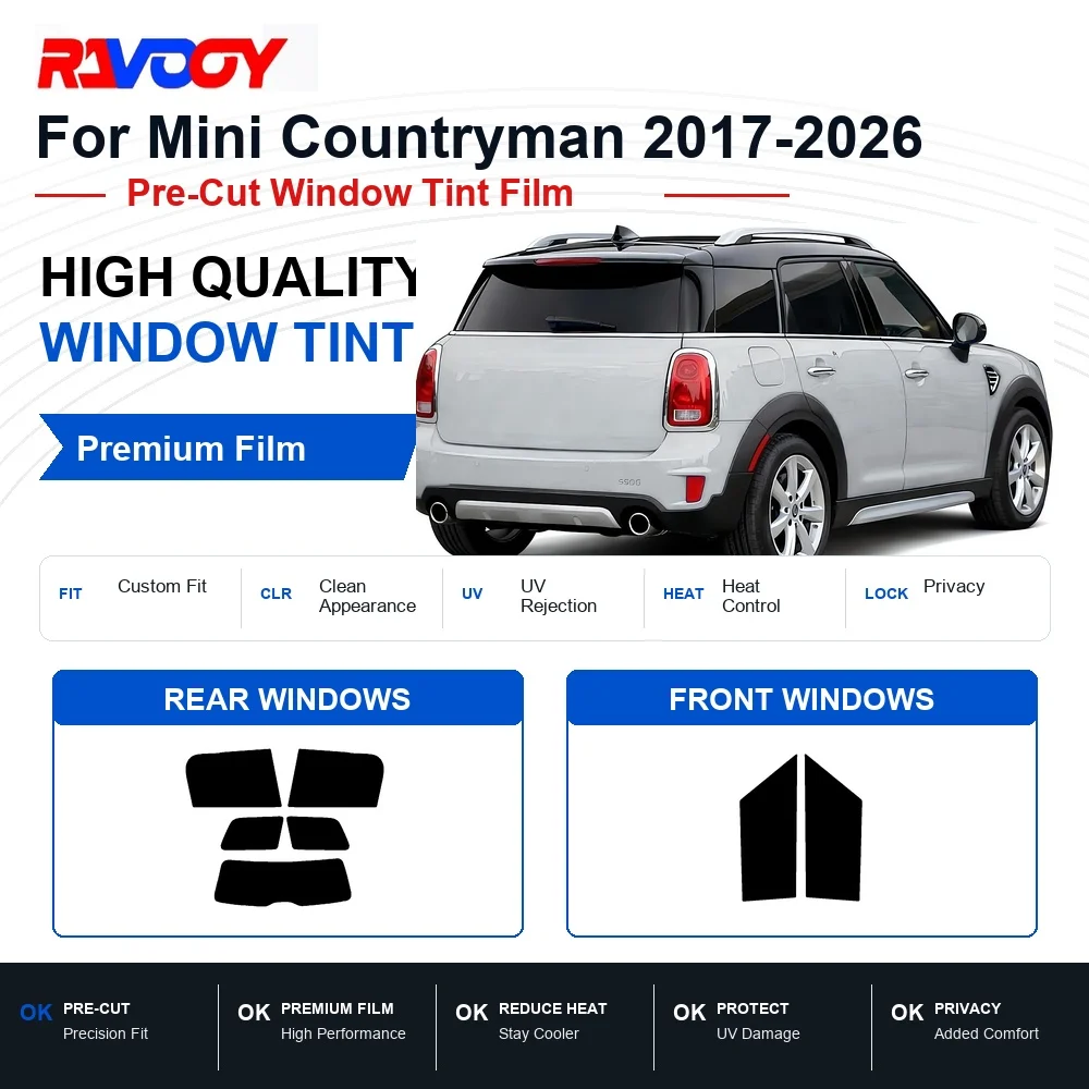 Premium Pre-Cut Window Tint For Mini Countryman 2017-2026 Front & Rear Windows UV Heat Rejection Privacy Film