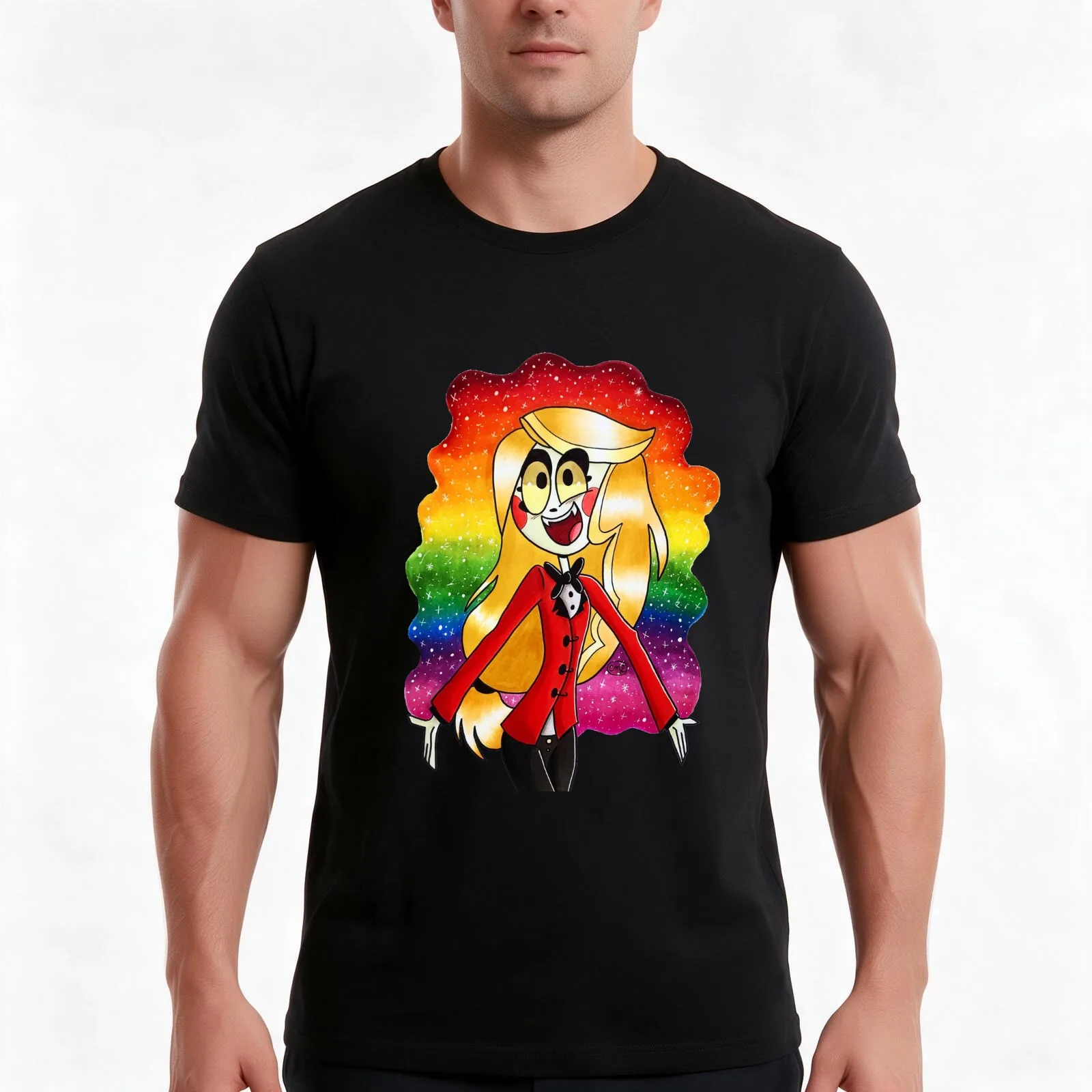 Inside every demon is a RAINBOW! T-Shirt Summer Casual Cotton Tee, Unisex Men Women