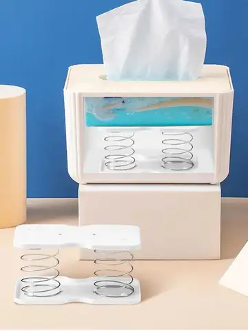 Automatic Tissue Box Tissue Dispenser Spring Loaded Tissue Holder Office Home Kitchen Toilet Bracket Organizer for Living Room
