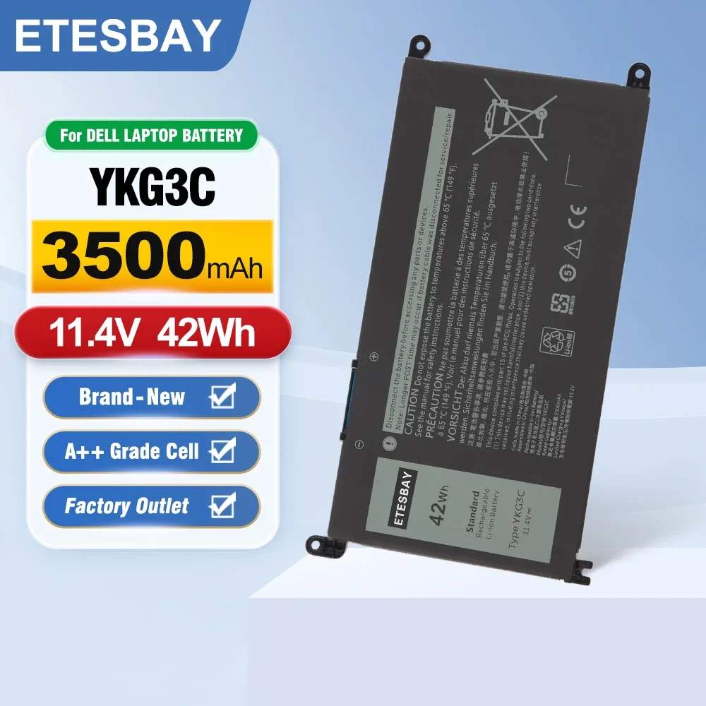 ETESBAY YKG3C Laptop battery For DELL Chromebook 3110 2-in-1/3110 Series 0RF9H3 RF9H3 0X0Y5M X0Y5M 11.4V 42Wh
