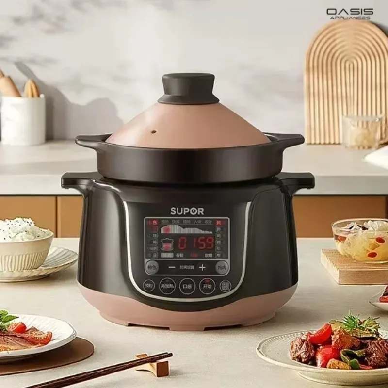 الفخار الكهربائية الحساء حساء المنزلية الحساء كوب خزفي كهربائي وعاء الصحة إناء للحساء وعاء عصيدة متعددة الوظائف