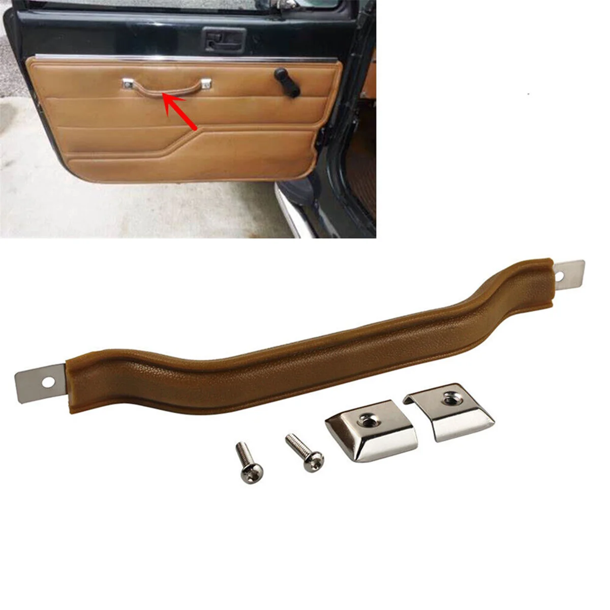 Car Inner Door Handle Pull Strap Trim for Jeep CJ5 CJ7 CJ8 for Wrangler YJ 55009801KS Car Interior Accessories Brown