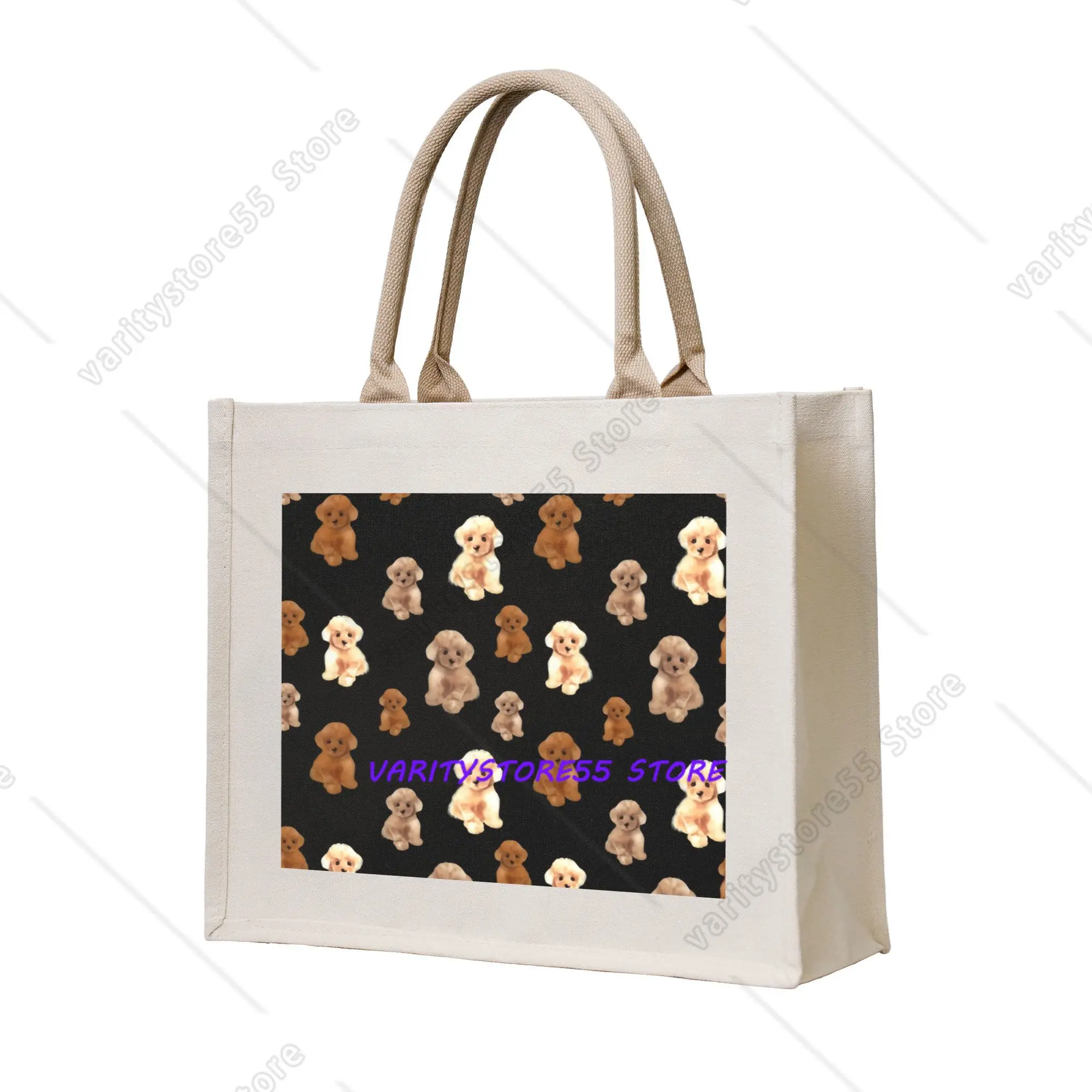 

Сумка для покупок с изображением собаки породы той-пудель, на заказ, большая вместительная сумка-шоппер на плечо, портативная сумка для любителей домашних животных