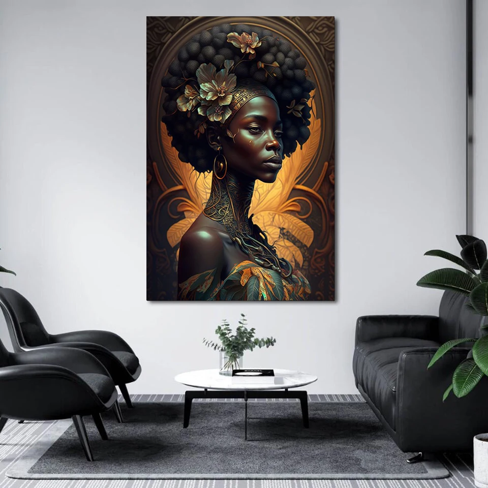 DIY 5D Diamond Painting Black African Woman Full Round Square Diamond Embroidery Fantasy Beauty Mosaic Jewelry Cross Stitch Kits