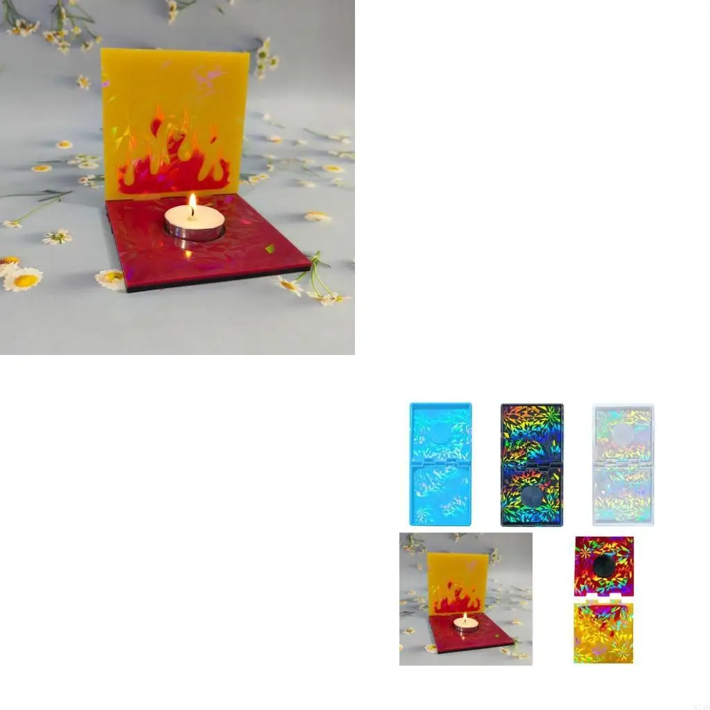 

Силиконовые формы для подсвечников DIY голографические формы для свечей из смолы с пламенем