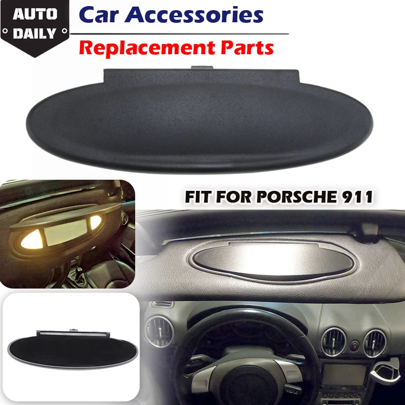 Rhyming Car Sun Visor Vanity Mirror Cover For Porsche 996 997 911 Carrera 986 Boxster 987 Cayman Black Car Interior Accessories