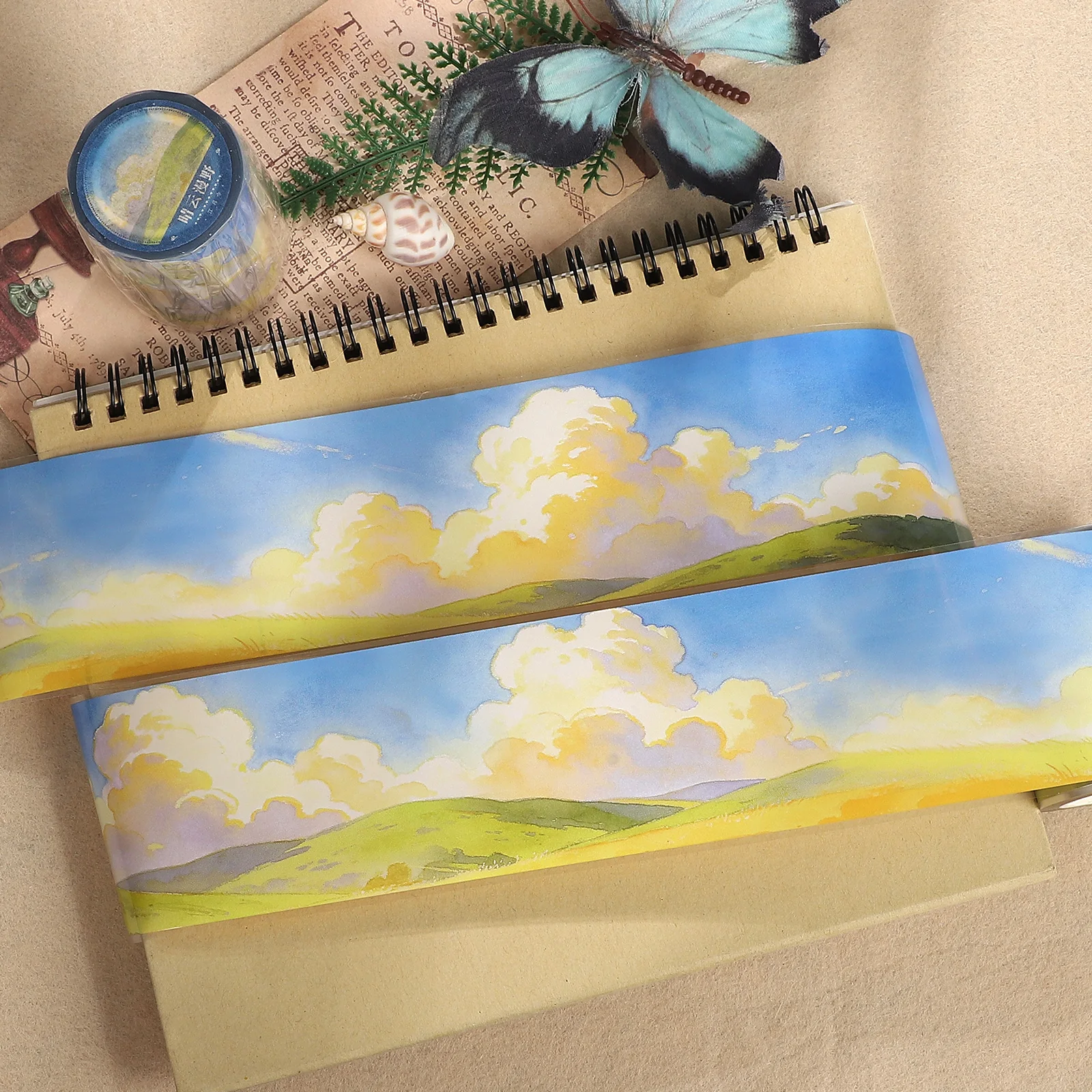 fita-pet-vintage-de-60mm-5m-com-paisagem-de-ceu-e-prado-material-criativo-para-diy-colagem-e-scrapbooking