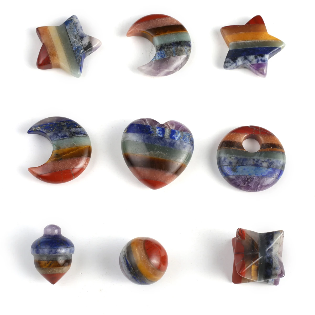 

Wholesale Natural Crystal Jade Spliced Chakra Stones Healing Crystal Meditation Energy Stone Fish Tank Home Decor