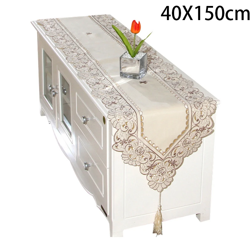Waterproof Pastoral Table for runner Embroidered Floral Cover Home Event Wedding Ceremony Party Tablecloth Decorations