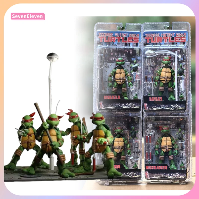 Neca Teenage Mutant Ninja Turtles 2008 Anime Figure TMNT Leo Raphael Action Figures 14cm Children Toys Room Decor Birthday Gift