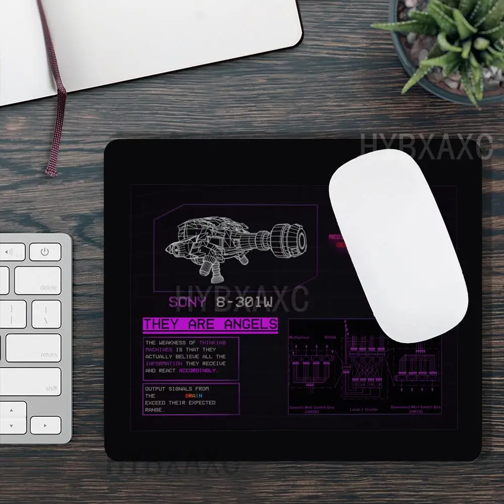 HYBXAXC Cyberpunk Camera Tech Wireframe Small Mouse Pad Desktop Computer Keyboard Wireless Mouse Boy Girl Gift for Play games