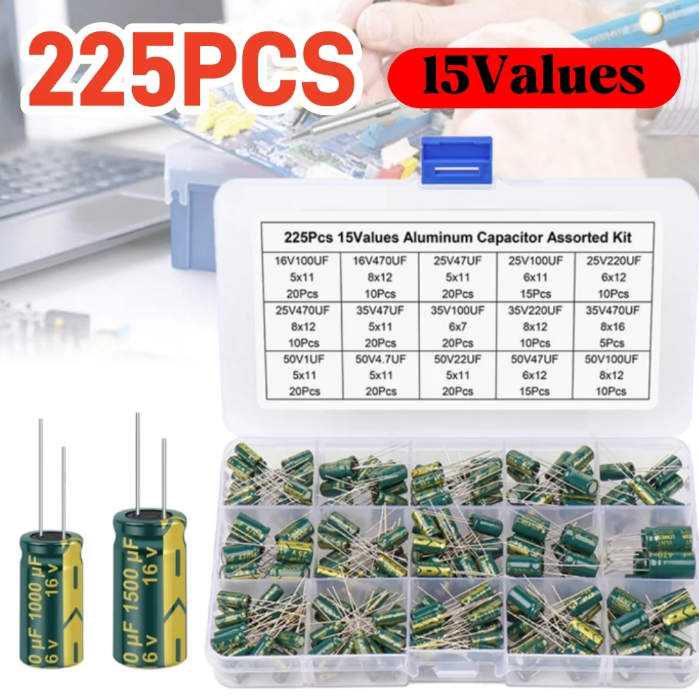 225Pcs/Box Capacito…