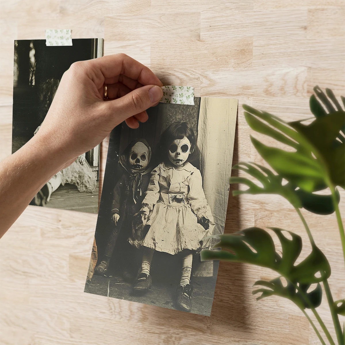 20 Stück Vintage-Postkarten im Gruselpuppen-Design, Halloween-Deko-Karten mit gruseligen Horrorpuppen, Wandkunst-Dekoration für Zuhause, Zimmer, Bar, Party – Detail 5