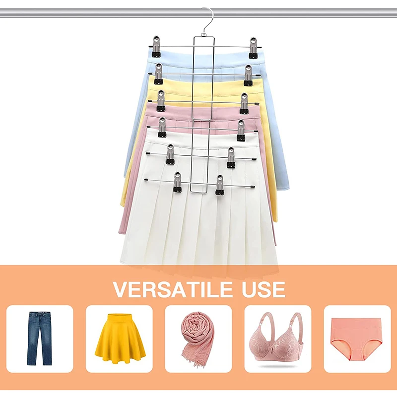 Multi Layers Shorts Clothes Hangers No Slip Storage Magic Folding Hanger Wardrobe Space Saving Metal Grip Skirt Pants Hangers