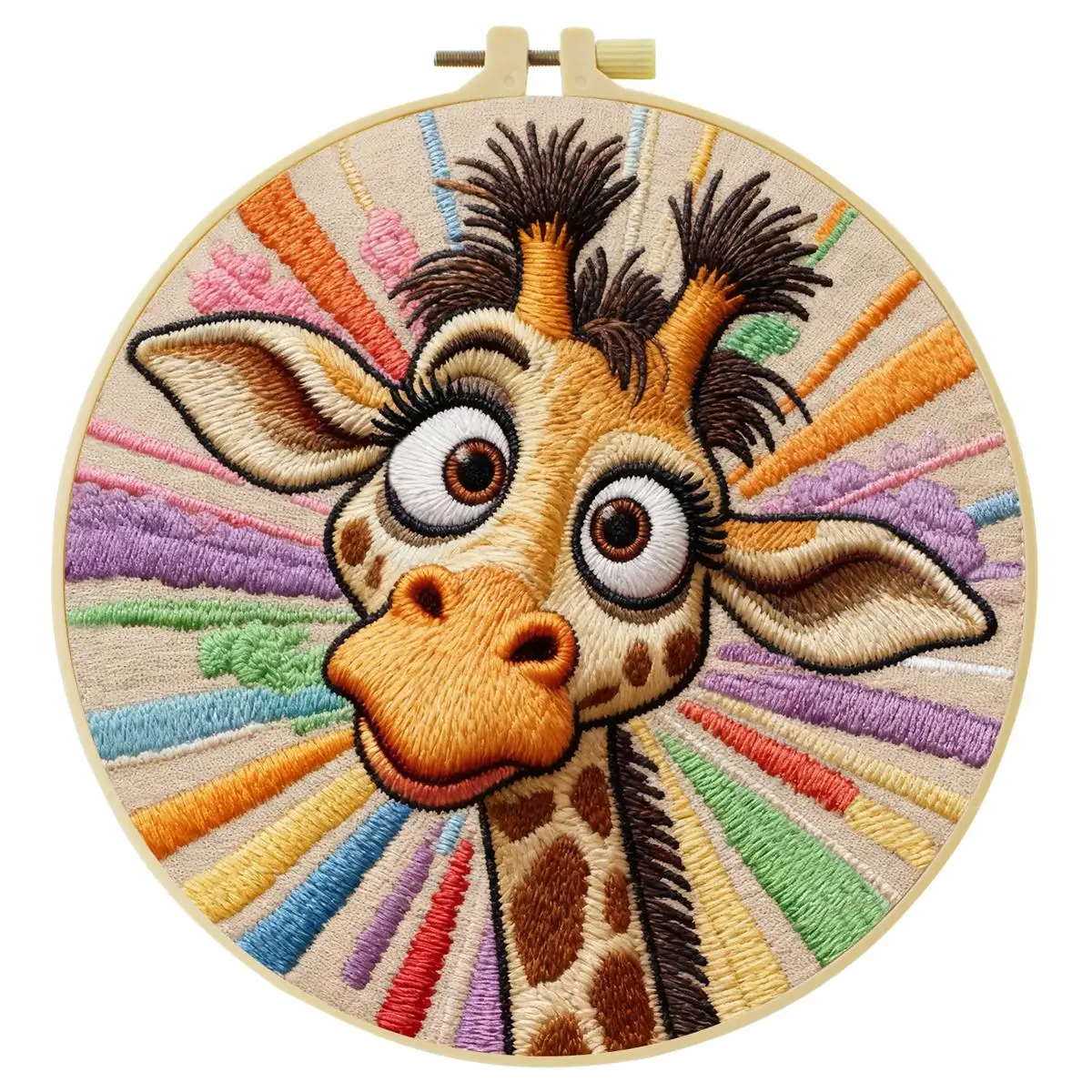 1 Stück 20X20CM/15X15CM 7,87/6,3 Zoll Giraffen-Stickerei-Starter-Kit DIY-Kit DIY-Stickerei-Set Handarbeiten Nadelkunst Nähkunst – Detail 4