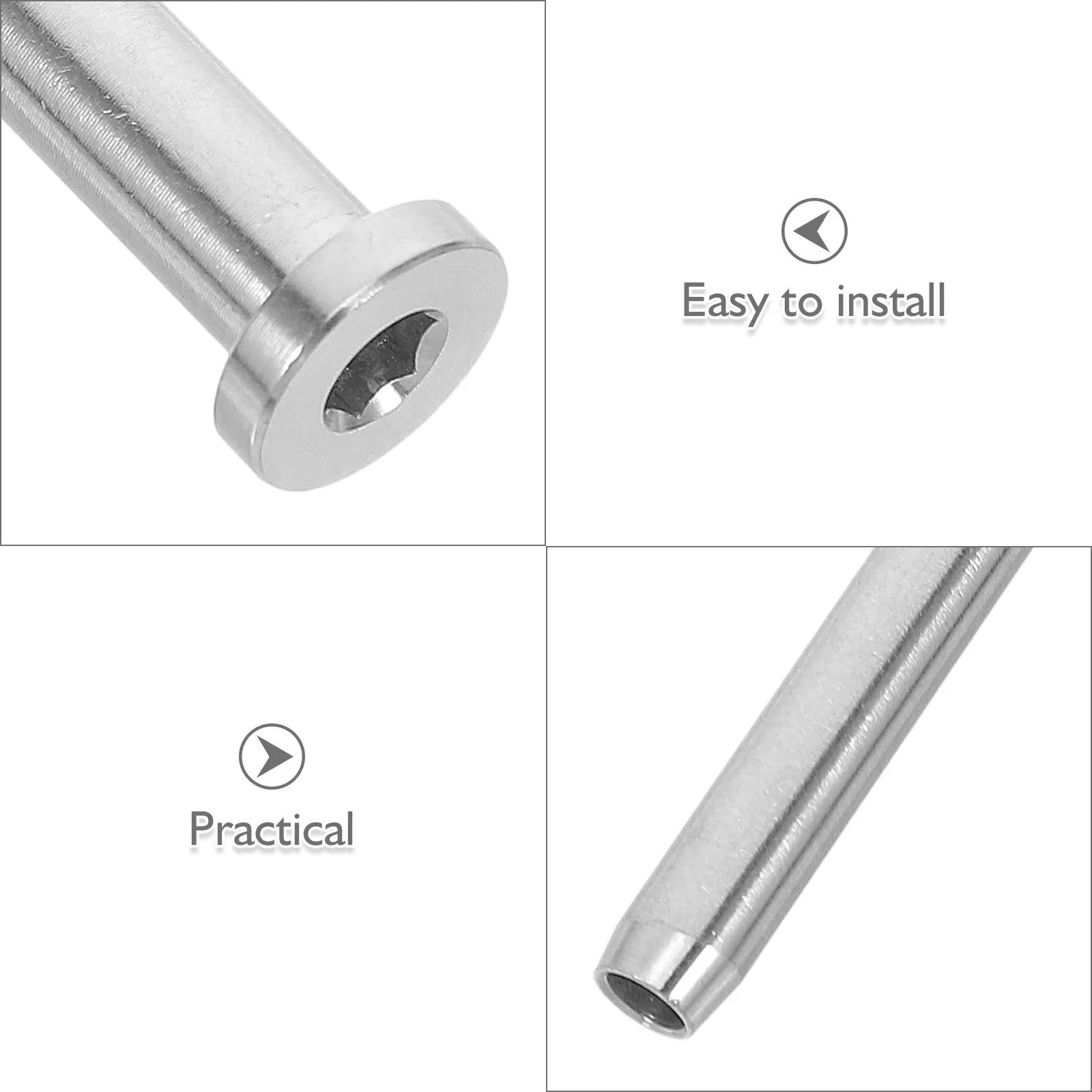 Cable Railing Hardware 6 Piece Stainless Steel Threaded End Tensioner Fittings for Deck Stairs Balcony