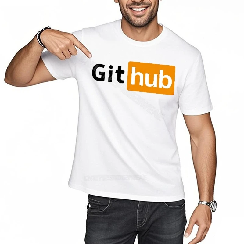 للجنسين تي شيرت الشارع الشهير المتضخم التي شيرت Github شعار على التي شيرت لينة طاقم الرقبة تي شيرت المألوف الكبار الأساسية تي شيرت