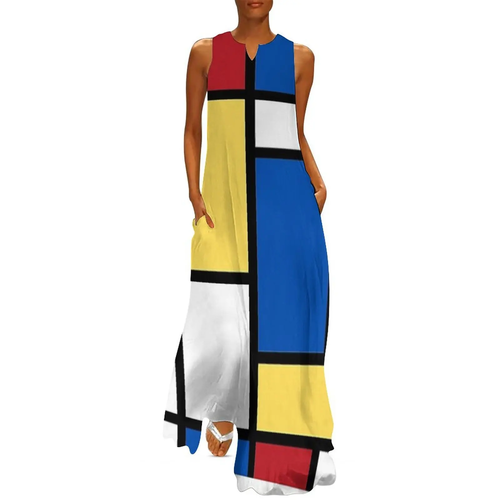 

Piet Minimalist De Stijl Modern Art, Bauhaus Abstract Long Dress dresses ladies 2025 summer summer dress daily Dress women