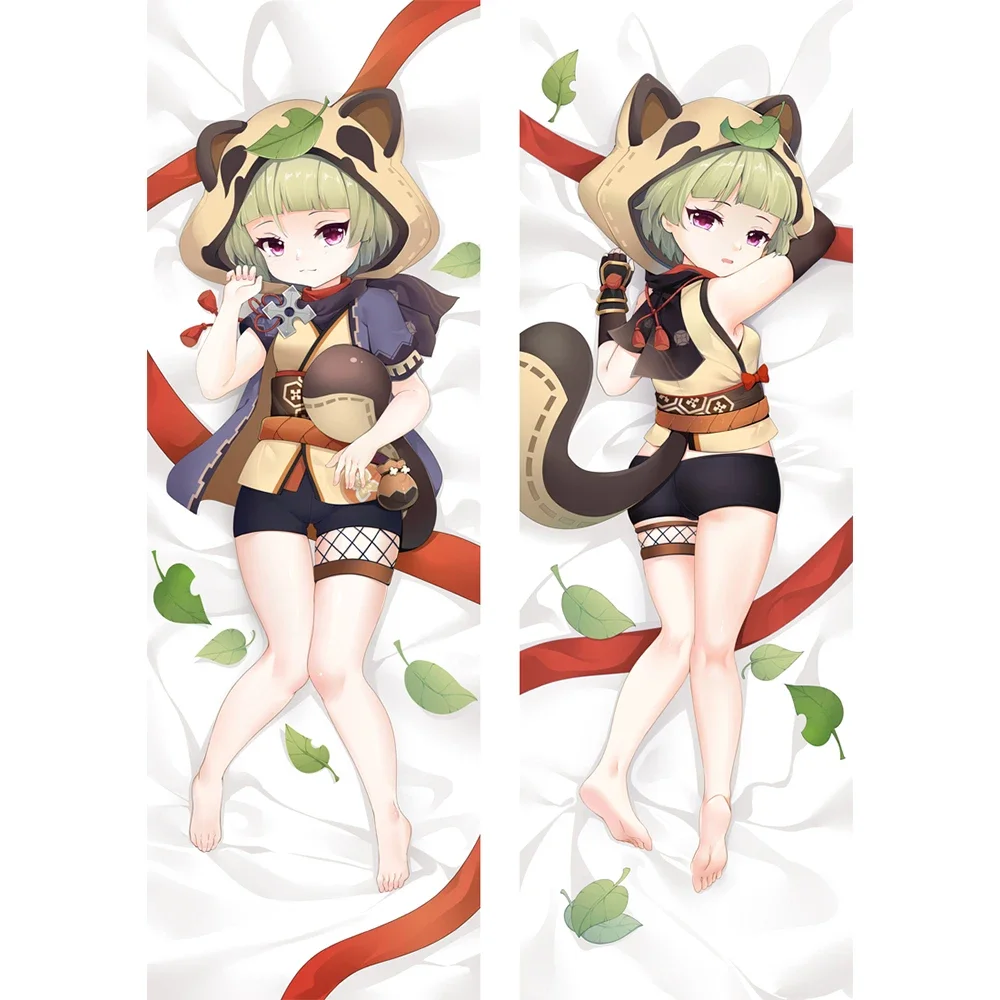 Anime Genshin Impact Sayu Mujina Ninja Cosplay Dakimakura Hugging Body Pillow Case Cover Home Bedding Pillowcase Peach