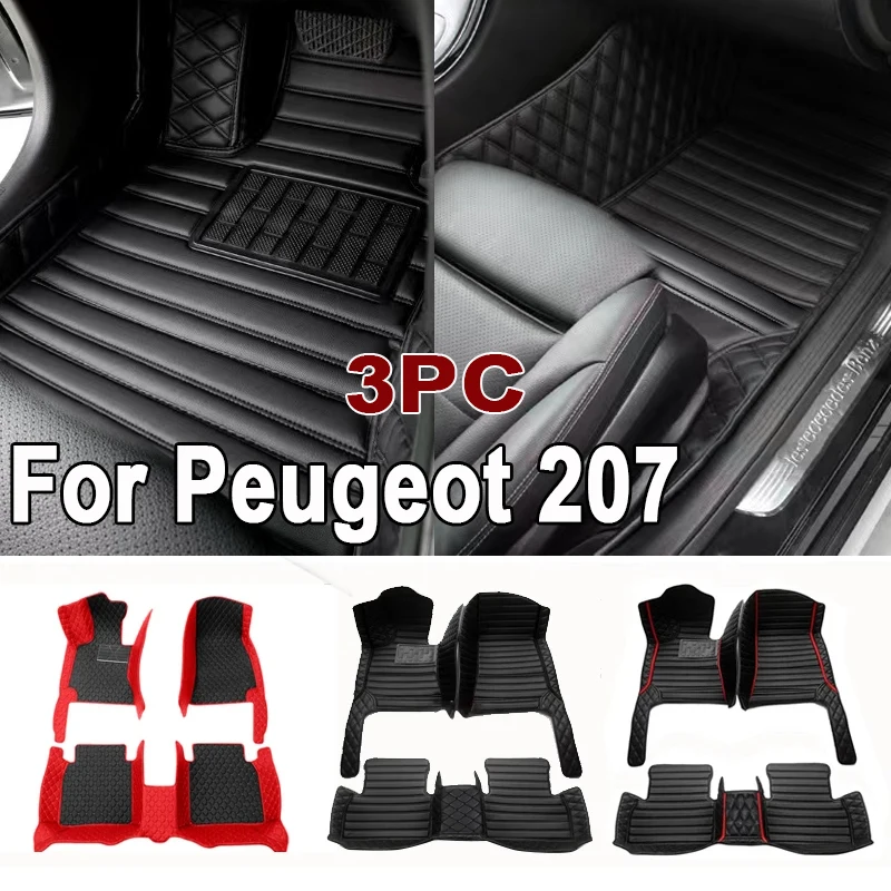 

Автомобильные коврики на заказ для Peugeot 207, 2009, 2010, 2011, 2012, 2013, автомобильные роскошные кожаные коврики с полным покрытием для мужчин и женщин