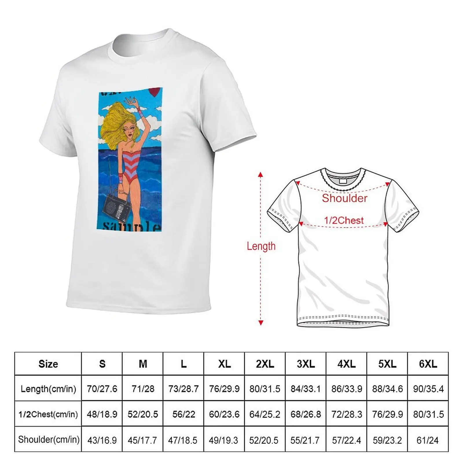 Ex:sample Boom Box Girl T-Shirt man t shirt graphic t shirts designer T-Shirt