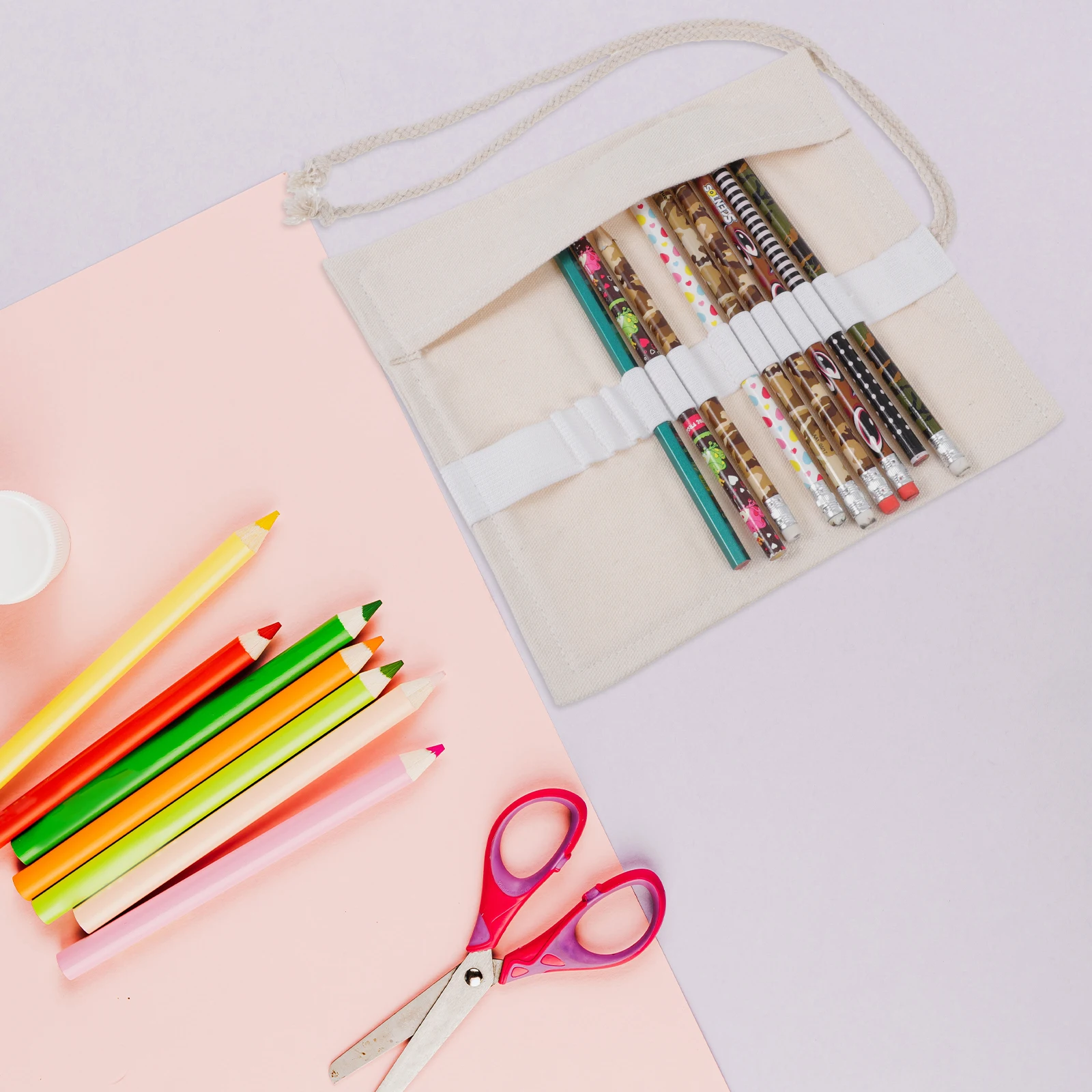 

Storage Bag Stationery Box Student Pencil Organizer Canvas Drawing Pencils Pouch