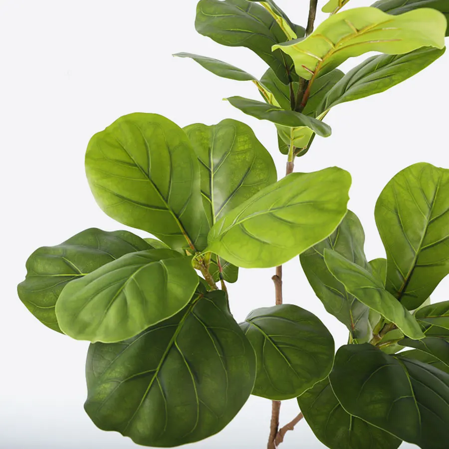 103 cm/132 cm Künstlicher Ficus-Baumzweig, große gefälschte Banyan-Pflanzen, Kunststoff-Gummi-Baumblätter für Zuhause, Garten, Büro, Raumdekoration – Detail 10