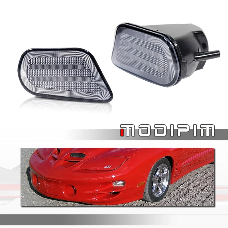 Clear / Smoked Lens Car Front Corner Turn Signal Light Housings For 1998 1999 2000 2001 2002 Pontiac Firebird, No Bulb / Socket