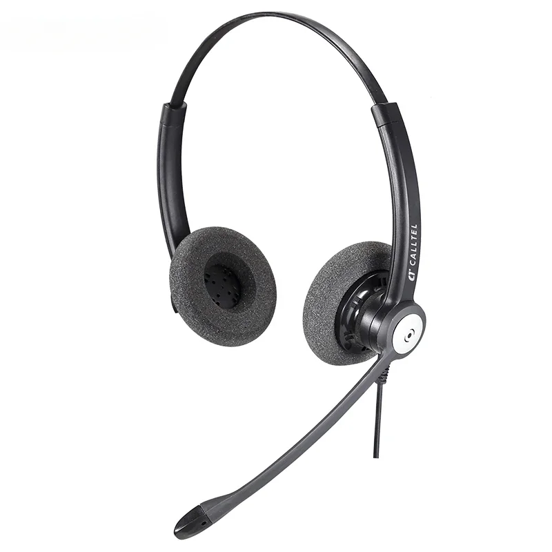 Professional office headphones with noise canceling microphone, binaural