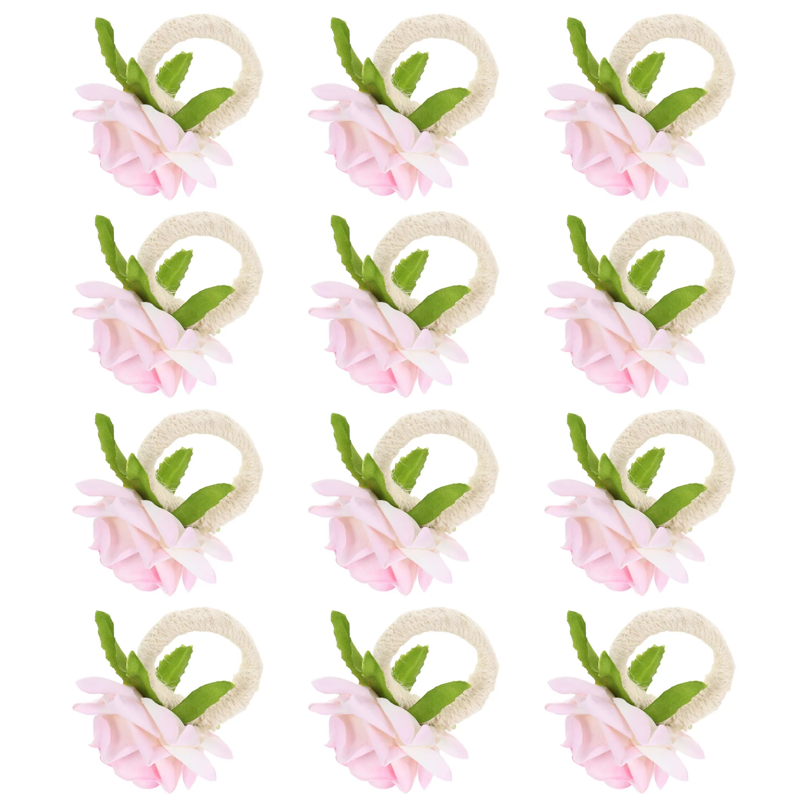 

12 Pcs Napkin Artificial Flower Rose Design Elegant Tableware Wedding Party Supplies Home Dining Accessories Decorative